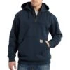 'Carhartt' Men's Rain Defender®Paxton Heavyweight 1/4 Zip Hooded Mock Sweatshirt - Navy -Fashion Clothing Store 100617472 MF18 1024x1024@2x