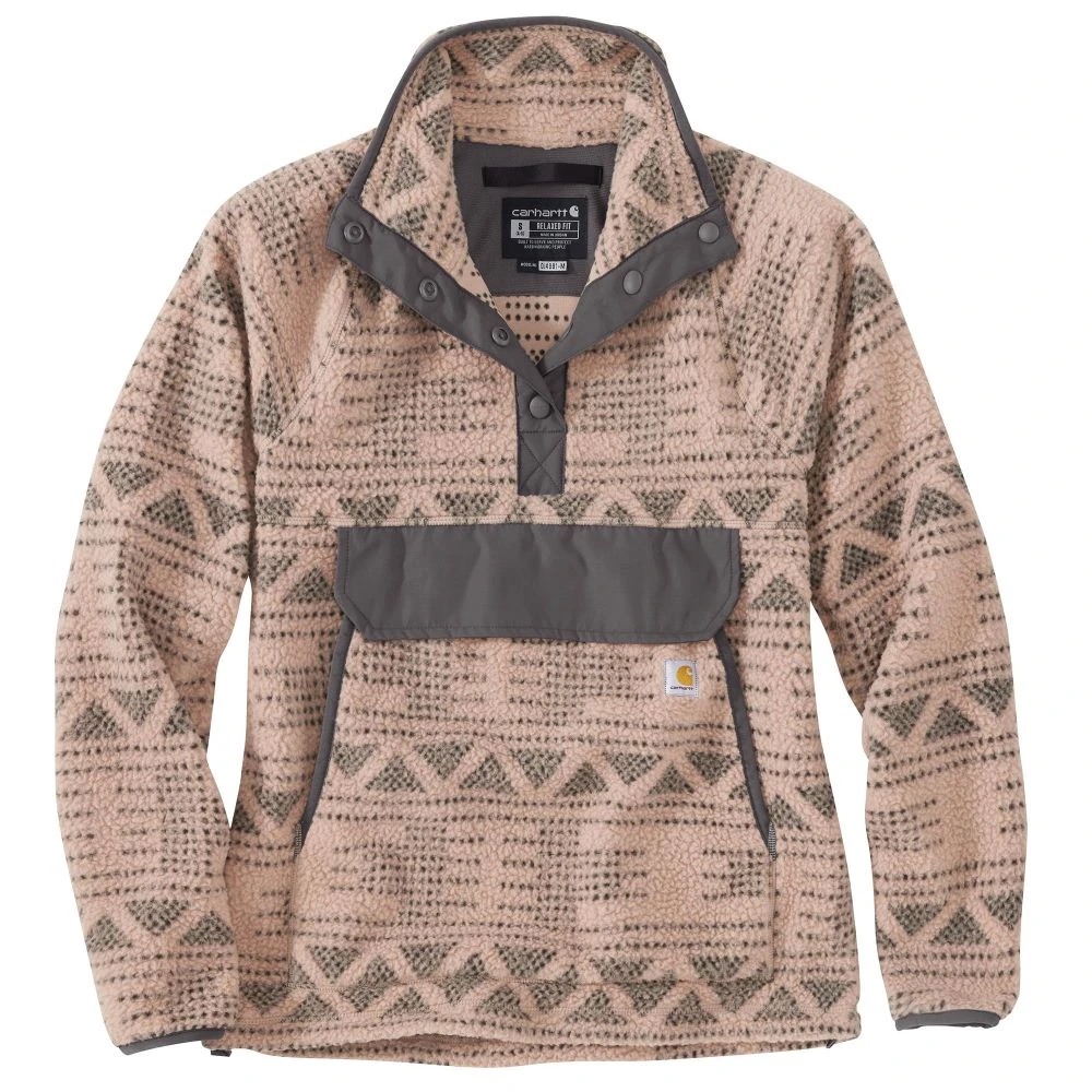'Carhartt' Women's Fleece 1/4 Relaxed Fit Fleece Jacket - Taupe Aztec 3 'Carhartt' Women's Fleece 1/4 Relaxed Fit Fleece Jacket - Taupe Aztec