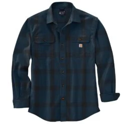 'Carhartt' Men's Heavyweight Flannel Button Down - Night Blue