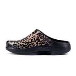 'OOFOS' Women's OOcloog Luxe Pixel Clog - Black / Black Leopard -Fashion Clothing Store 1203BLKLEOPRD shot4 1024x1024@2x