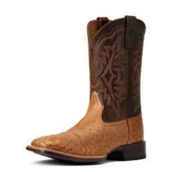 'Ariat' Men's 11" Night Life Ultra Western Square Toe - Ranger Smooth Quill Ostrich / Beam Brown -Fashion Clothing Store S22 MNS WEST 10040345 3 4 front 1024x1024@2x