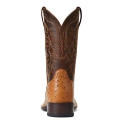 'Ariat' Men's 11" Night Life Ultra Western Square Toe - Ranger Smooth Quill Ostrich / Beam Brown -Fashion Clothing Store S22 MNS WEST 10040345 heel 1024x1024@2x