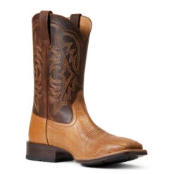 'Ariat' Men's 11" Night Life Ultra Western Square Toe - Ranger Smooth Quill Ostrich / Beam Brown -Fashion Clothing Store S22 MNS WEST 10040345 medial 1024x1024@2x