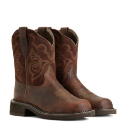 'Ariat' Women's 8" Fatbaby Heritage Tess Western Round Toe - Forest Brown / Jamocha -Fashion Clothing Store S22 WMS WEST 10040264 pair 1024x1024@2x