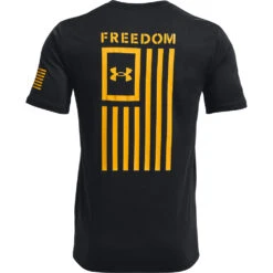 'Under Armour' Men's Freedom Flag T-Shirt - Black / Steeltown Gold
